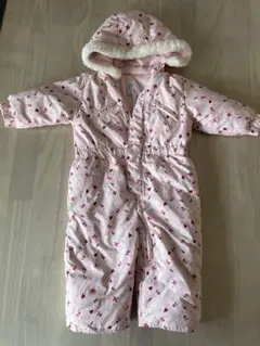 ピンク花柄ジャンプスーツ（子ども用）　80cm