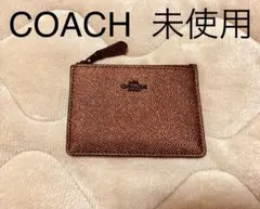 COACH メタリックオレンジ パスケース