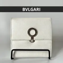 BVLGARI 二つ折り財布 ホワイト レザー ロゴリングのサムネイル