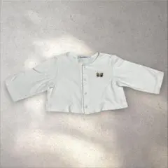 ファミリア　刺繍　白　カーディガン　70