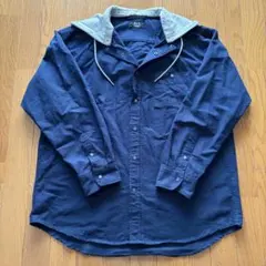 ILL'S ネイビー フード付きシャツ