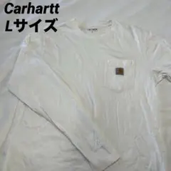 美品 Carhartt メンズ 長袖 シャツ Tシャツ 白 無地 Lのサムネイル