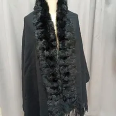 ブラックファー付きショール
