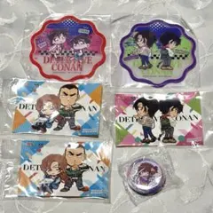 名探偵コナン くら寿司 ラバーコースター ステッカー シール 缶バッジ