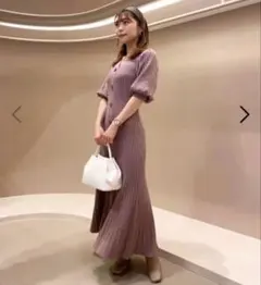 snidel フロントボタンニットワンピース
