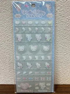 【正規品日本限定】ハローキティ　タイルシール　水色