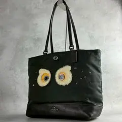 ✨稀少✨美品✨コーチ　ブラック　ベア　ナイロン　トートバッグ　アニマル　ブラック