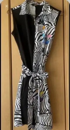 ラウドマウス　しましま　ゼブラ柄 ワンピース　ブラック　ホワイト　黒　白