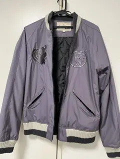 美品　AVIREX スカジャン 刺繍 グレー L
