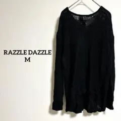 RAZZLE DAZZLE （M）ブラック Vネック ニット