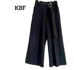 KBF センタープレスワイドパンツ ベルト付 黒 36 アーバンリサーチ