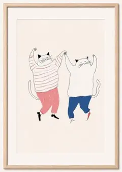 ＜ダンスする二匹の猫＞ 現代アート