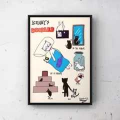 ★A4フレーム付き★オリジナル アートポスター DOODLES CATS 猫