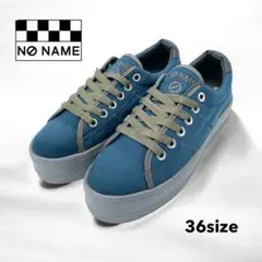 NO NAME 青 スニーカー 36 厚底 希少