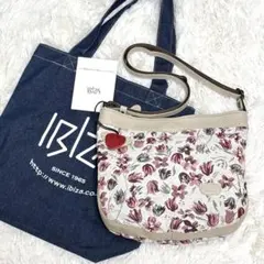 【美品】 イビザ 花柄 ゴブラン織 レザー ショルダーバッグ サブバッグ付きのサムネイル