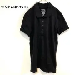 TIME AND TRUE【 L (12-14)】ブラックポロシャツ 黒