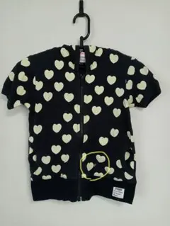 ハート柄フード付きパーカー ネイビー