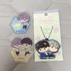 エヴァンゲリオン カヲル シンジ アクリルバッジ ラバーマスコット 3개 세트