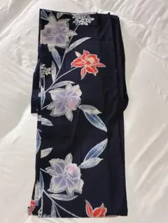 浴衣 コーマ 本染め 百合 花柄 レトロ アンティーク