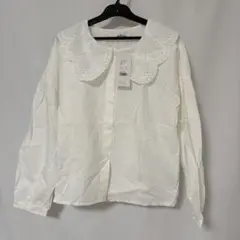 fifth 新品タグ付き　ブラウン　レース　襟付き ホワイト　白