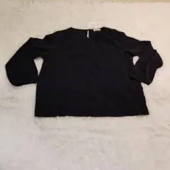 GLACIER グラシア 黒 ブラウス L 長袖 タック 上品 フォーマル