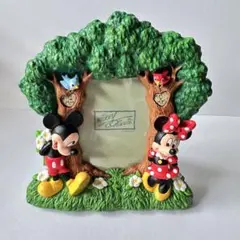【レア】ディズニー ミッキー＆ミニー 立体 フォトフレーム 写真立て レトロ