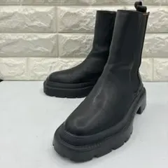 【美品】アトリエブルージュ サイドゴアブーツ S サイドジップ タンクソール 黒