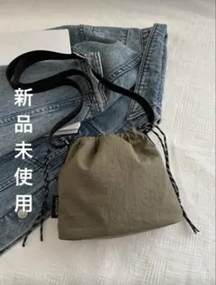 【新品未使用】軽量 巾着バケツバッグ アーミーグリーン