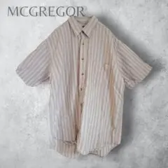 【MCGREGOR】　メンズ　ストライプ　半袖シャツ　L 麻レーヨン　洗えるのサムネイル