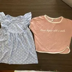 子ども用Tシャツ ワンピース 2枚セット女の子