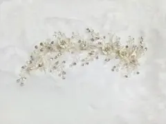 ​【着用画像あり】ウェディング ヘッドドレス 小枝 パール ビジュー 挙式