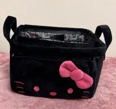 ハローキティ 仕切り付き収納ケース ヒョウ柄黒キティ 新品未使用