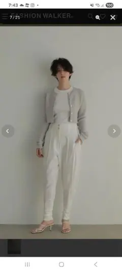 美品★エトレトウキョウ★コットンリネンジョッパーパンツ ホワイトSサイズのサムネイル
