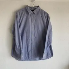 しまむら。ストライプ柄 長袖シャツ ネイビー3xl