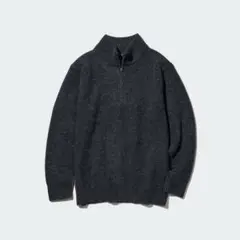 【タグ付き】　ユニクロ　スフレヤーン ハーフジップ セーター　男女兼用M