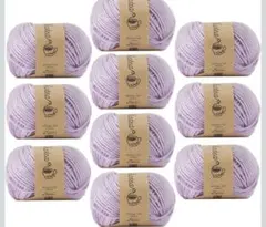 原ウール Knitworm 毛糸 10玉セット チャティアクリル並太3.グレープ