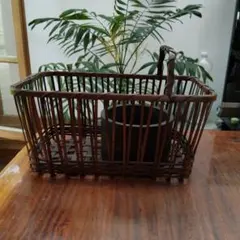 竹細工・竹籠・木工芸(蓋付二段重籠)・茶籠・漆器 - メルカリ