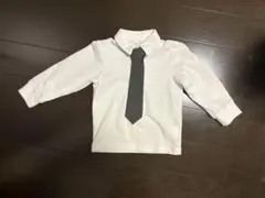 キッズ用 ネクタイ付き 長袖シャツ ホワイト 90cm