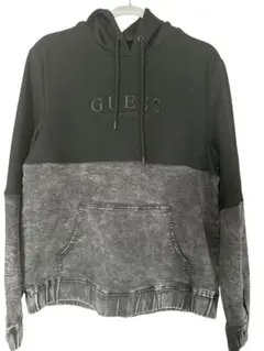 GUESS フード付きパーカー ブラック/グレー