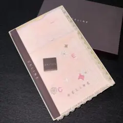 CELINE 雪の結晶刺繍 ピンクハンカチ - メルカリ