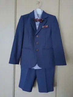 ネイビー スーツ 120cm 蝶ネクタイ付き