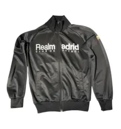 adidas レアル・マドリード 長袖ジャージトラックジャケット L 黒 古着
