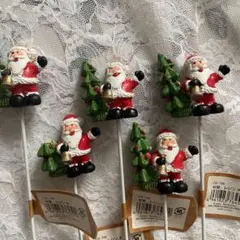 サンタクロースとクリスマスツリー 5個セット