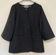 LUCA LADY LUCK LUCA ミドル丈コート ノーカラー 黒