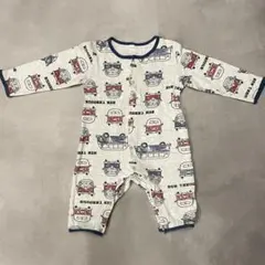 ベビー ロンパース カバーオール 車柄 男の子 80cm 長袖 裏毛