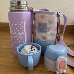 象印　水筒　ハートブルー　620ml 女の子　肩紐カバーつき