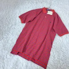 【ポロバイラルフローレン】90s 美品　半袖ボーダーポロシャツ　ポニー刺繍　L