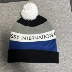 Stussy ストライプ ニット帽 ポンポン付き - メルカリ