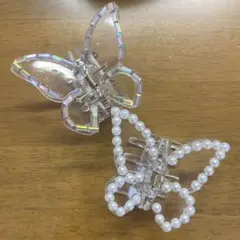 ✨新品未使用✨SHEIN蝶型パールヘアクリップ2個セット