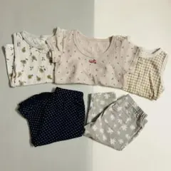 女の子 夏服 まとめ売り 90 肌着 7分丈パンツ 保育園着 5点セット